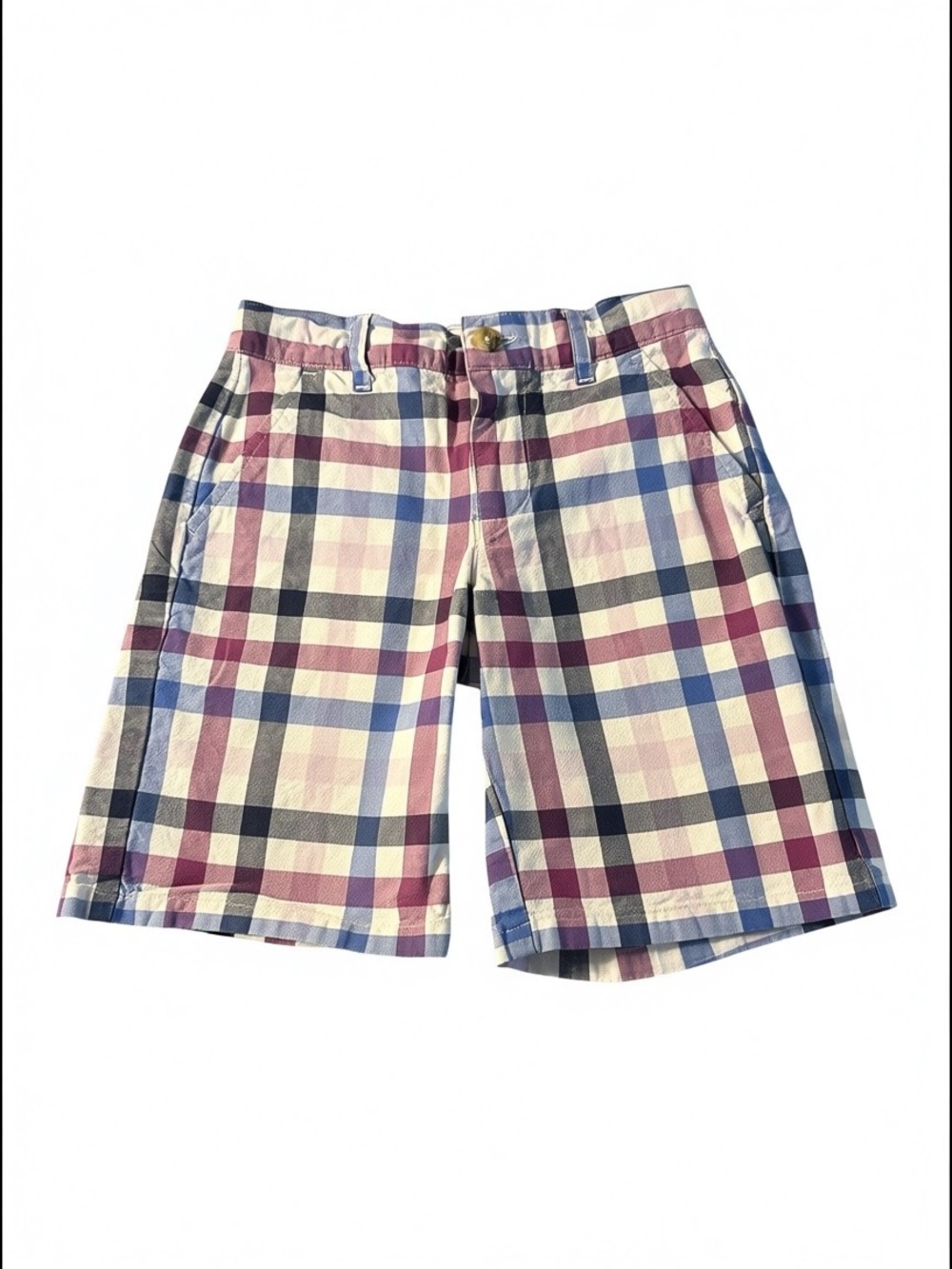 JANIE AND JACK BOYS PLAID DRESS UP SHORTS ZIP FLY BUTTON BELT LOOPS SZ 6